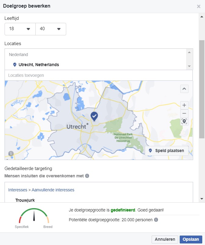 Doelgroep facebook Doelgroep bepalen